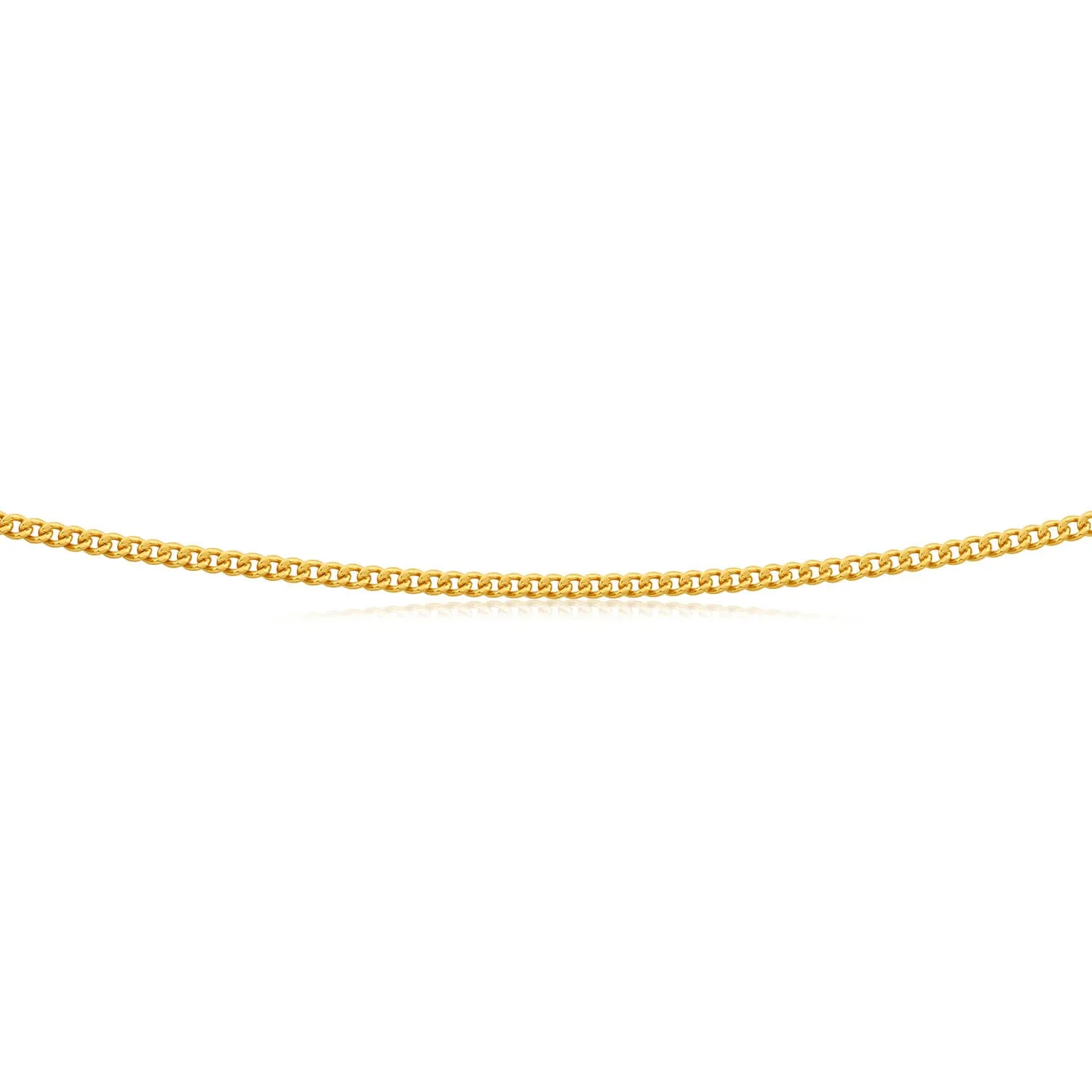 9ct Yellow Solid Gold 50 Gauge Curb 55cm Chain Shiels