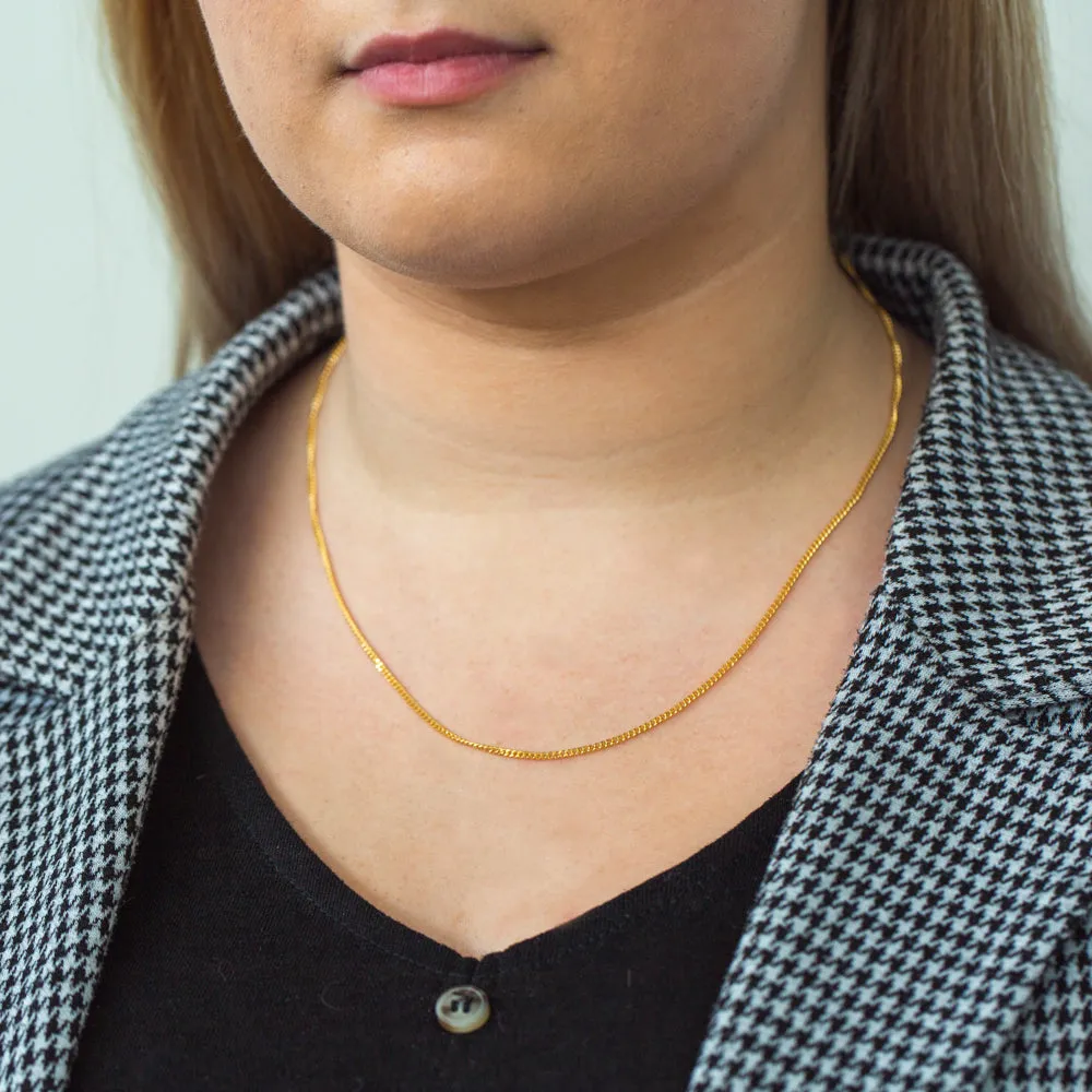 9ct Yellow Solid Gold 50 Gauge Curb 55cm Chain Shiels