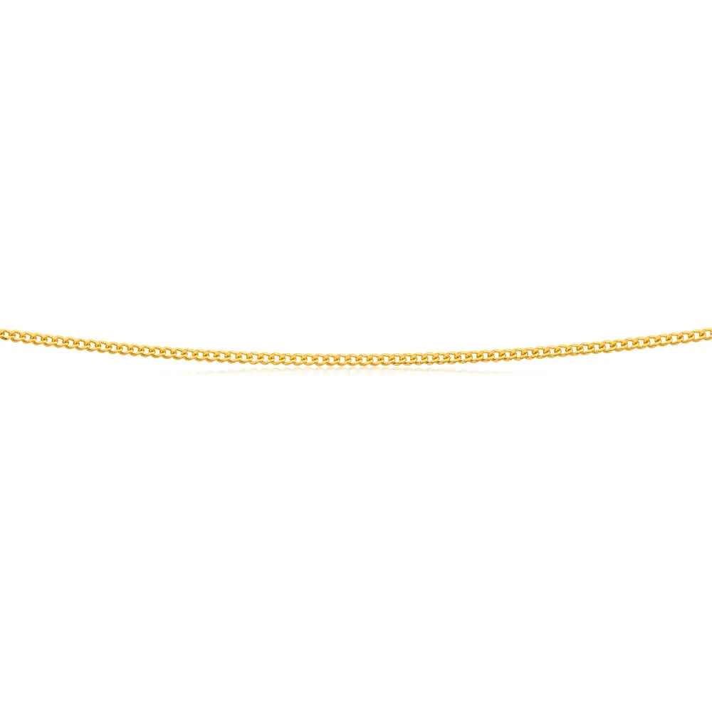 9ct Yellow Solid Gold 50cm 40 Gauge Curb Chain Shiels