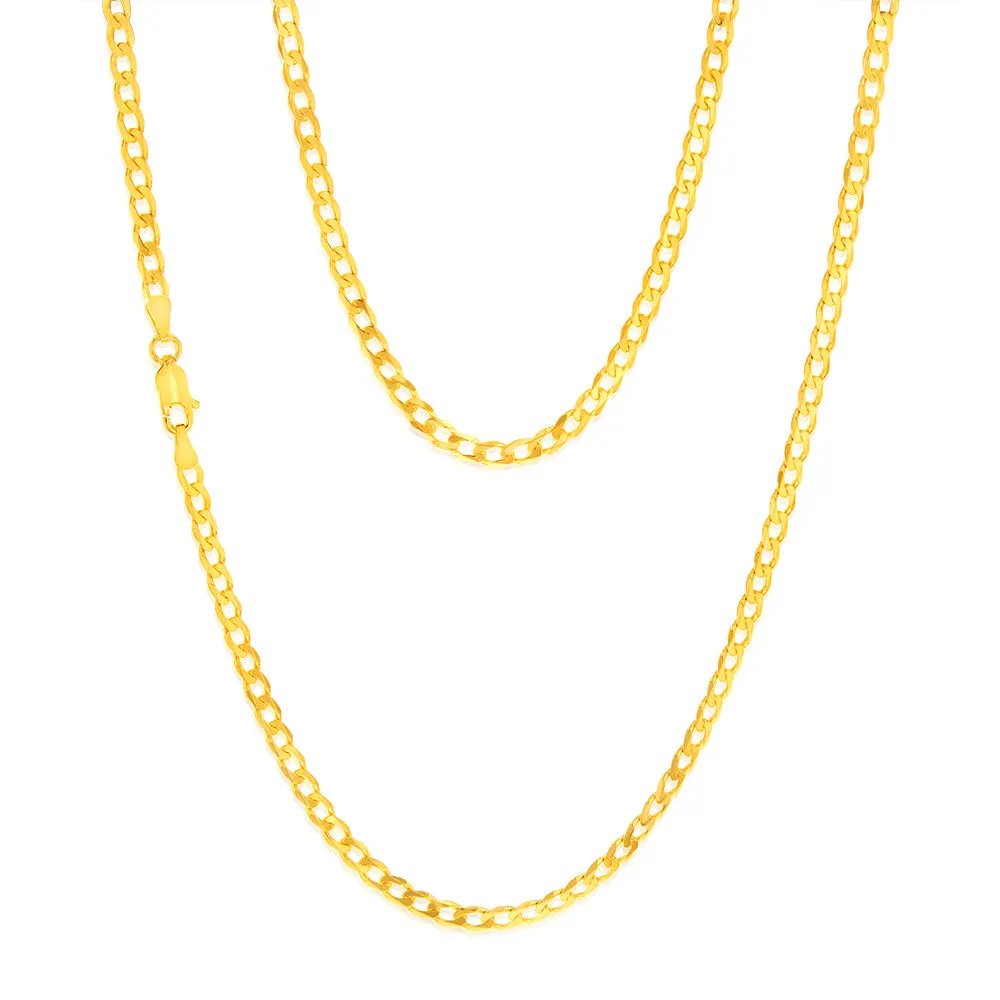 9ct Yellow Solid Gold 50cm Curb Chain 100Gauge Shiels
