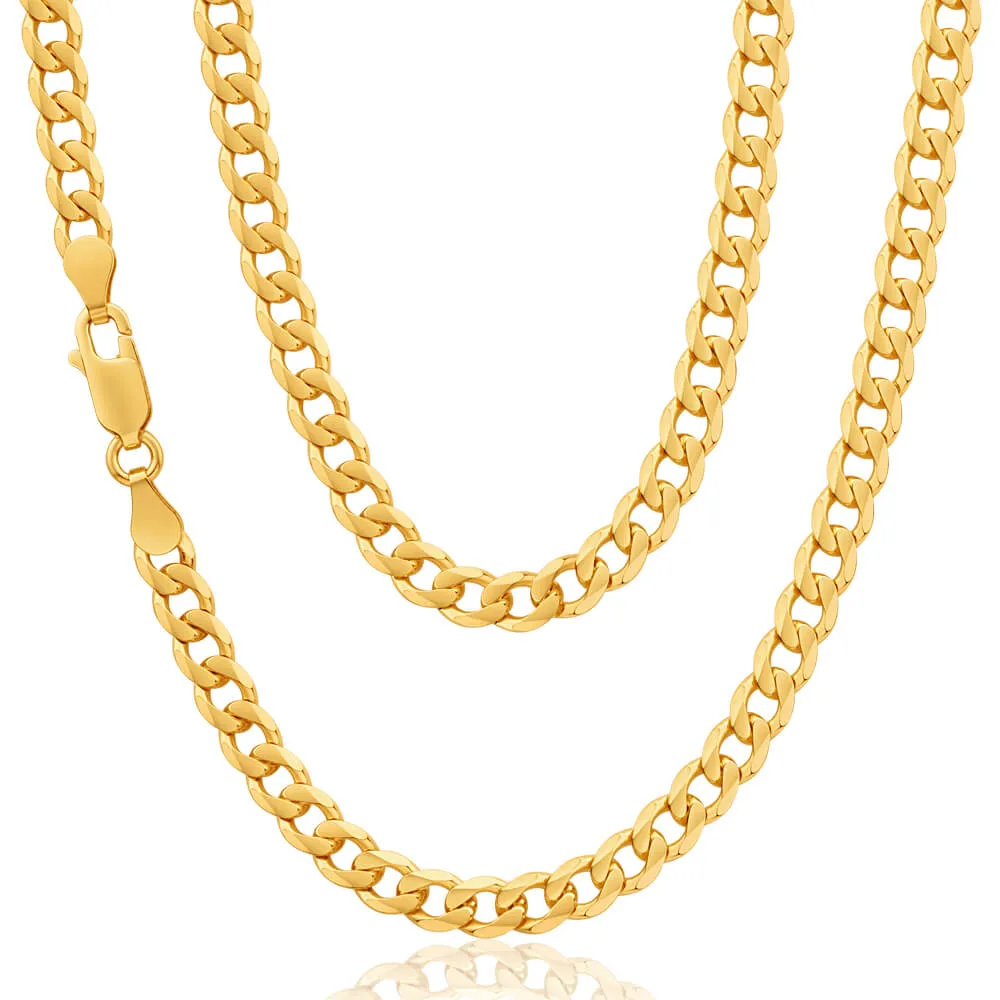 9ct Yellow Solid Gold 55cm 120 Gauge Curb Chain Shiels
