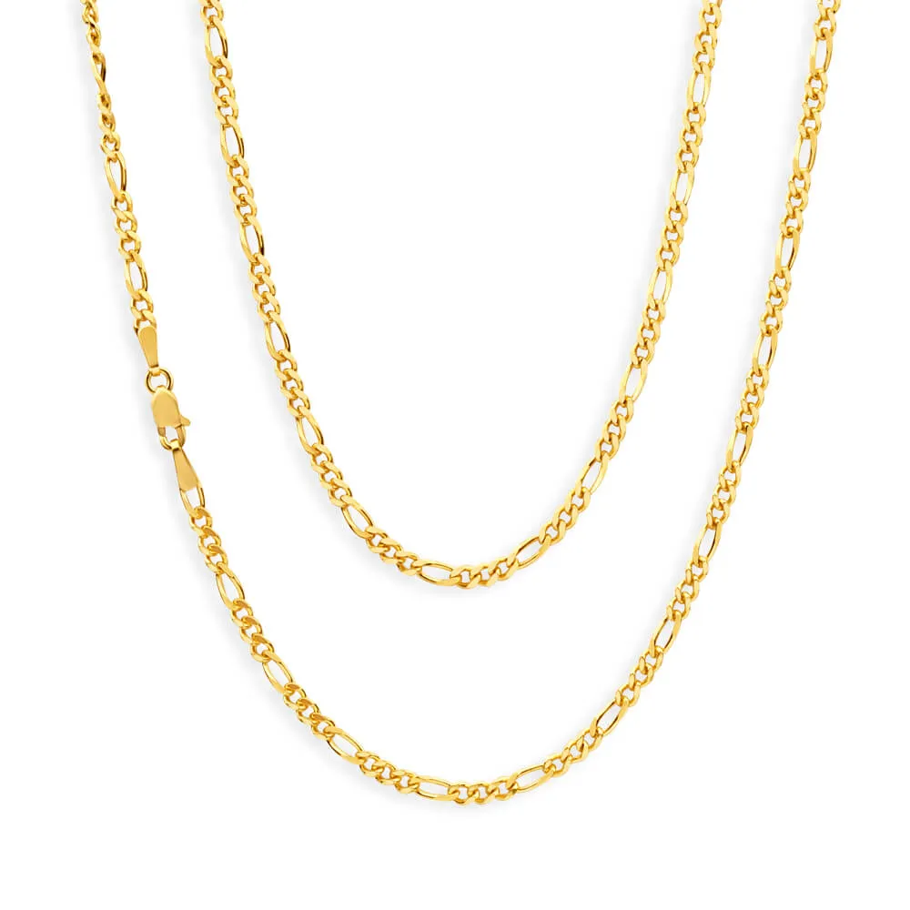 9ct Yellow Solid Gold 55cm 70 Gauge Figaro Chain Shiels