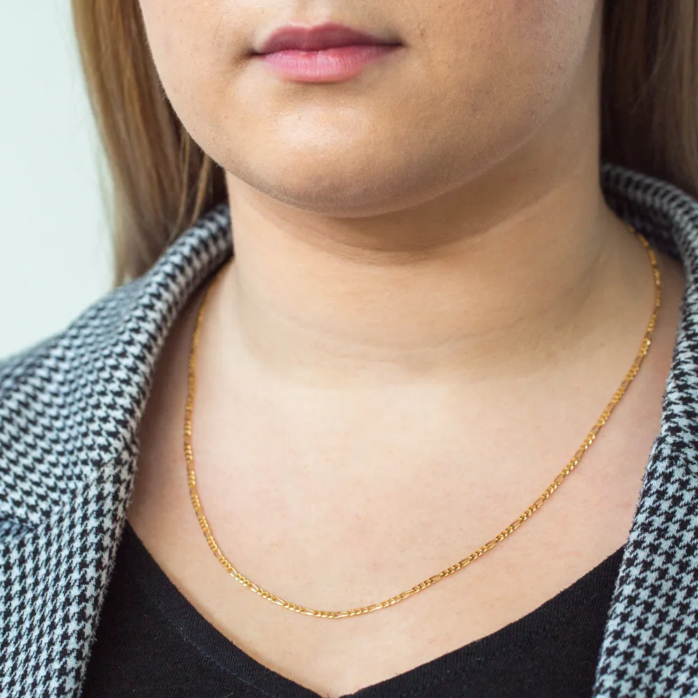 9ct Yellow Solid Gold 55cm Figaro Chain Shiels