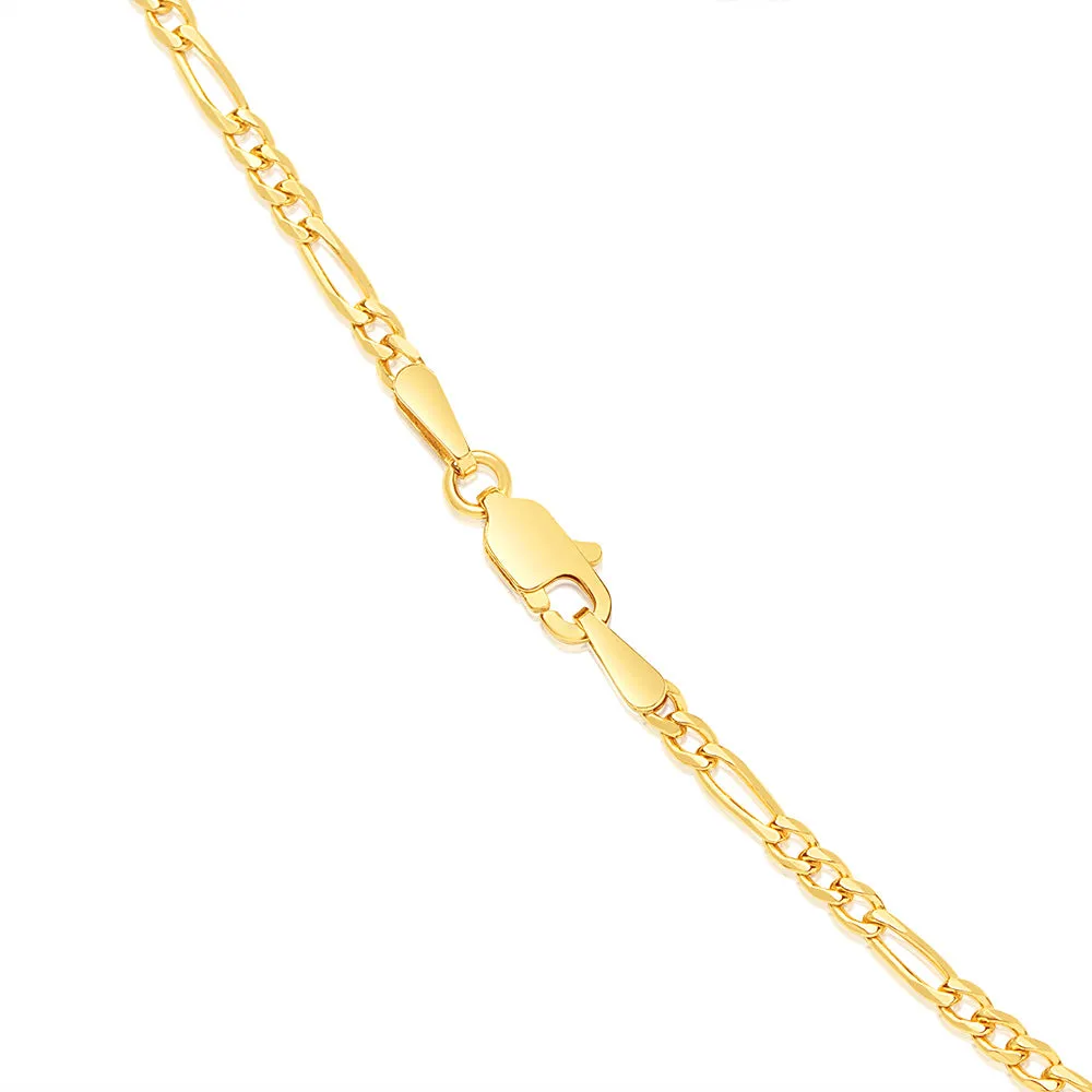 9ct Yellow Solid Gold 55cm Figaro Chain Shiels