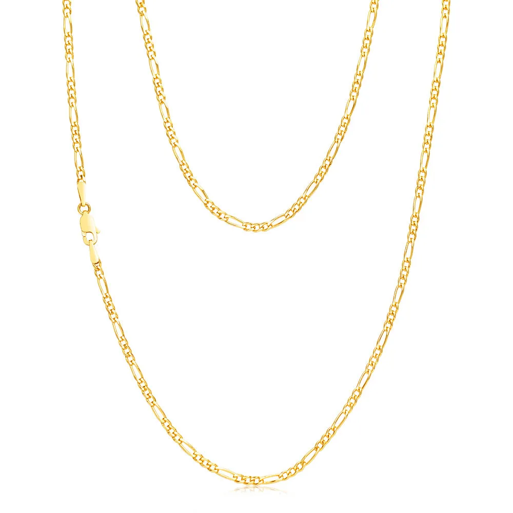 9ct Yellow Solid Gold 55cm Figaro Chain Shiels