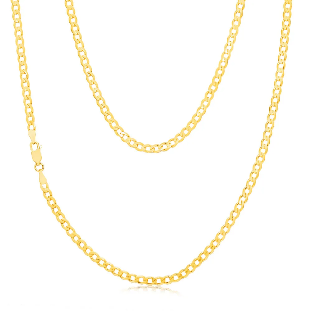 9ct Yellow Solid Gold 55cm  "Cronos" Curb Chain Shiels