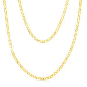 9ct Yellow Solid Gold 55cm  "Cronos" Curb Chain Shiels