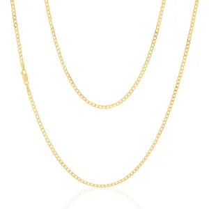 9ct Yellow Solid Gold 60 Gauge Curb 55cm Chain Shiels