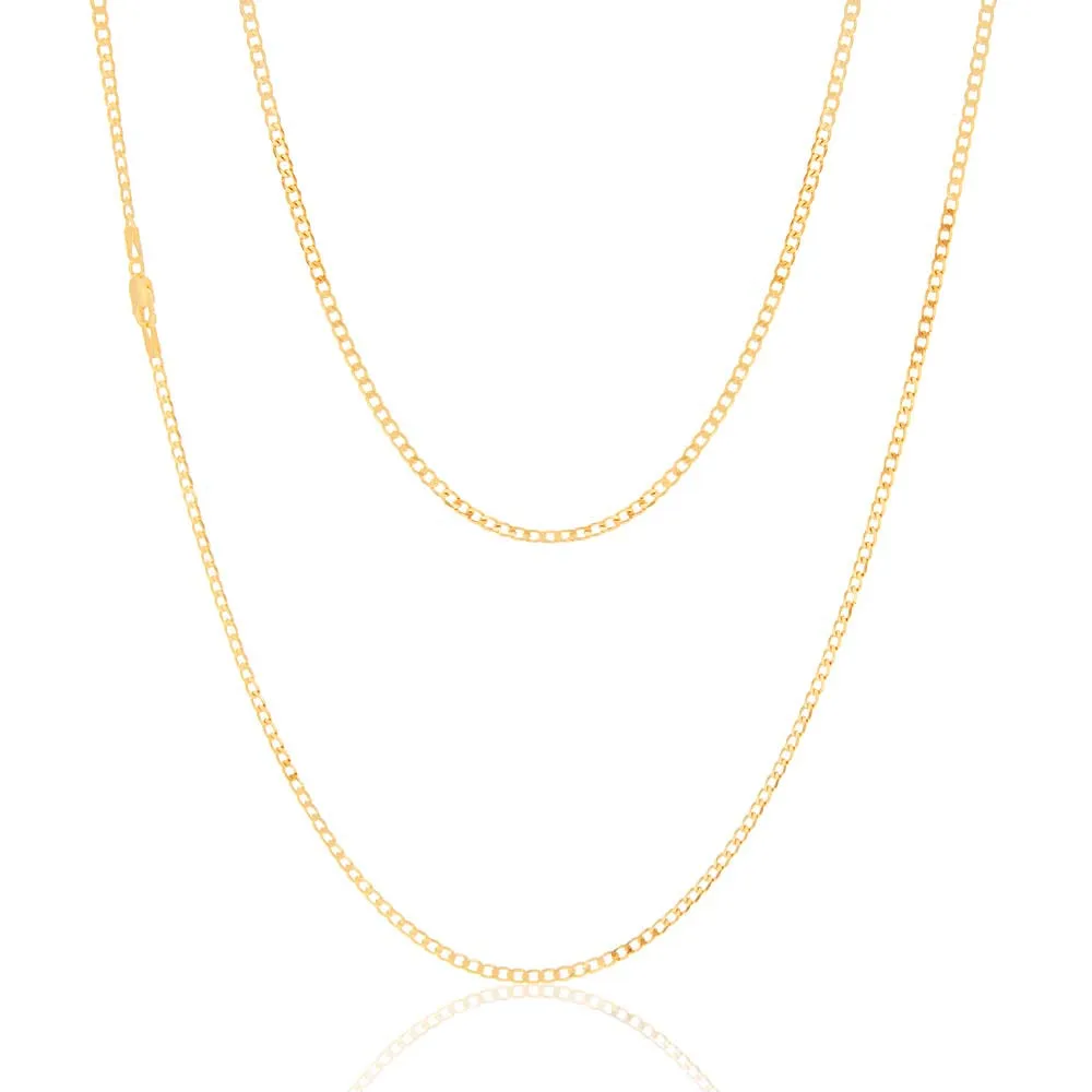 9ct Yellow Solid Gold 60 Gauge Curb 60cm Chain Shiels