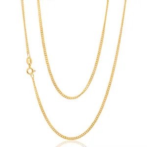 9ct Yellow Solid Gold 60cm Curb Dicut Chain 50Gauge Shiels