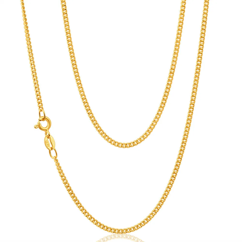 9ct Yellow Solid Gold 65cm 50 Gauge Curb Chain Shiels