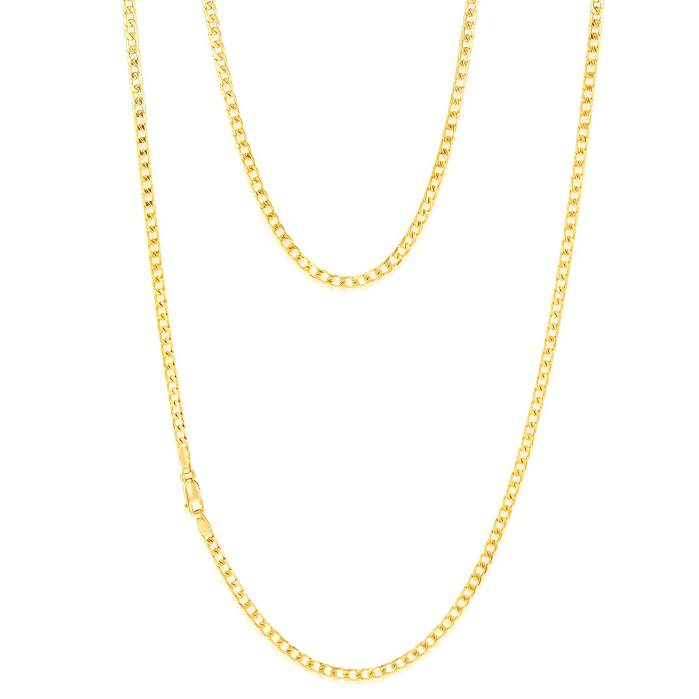 9ct Yellow Solid Gold 80 Gauge Curb 55cm Chain Shiels