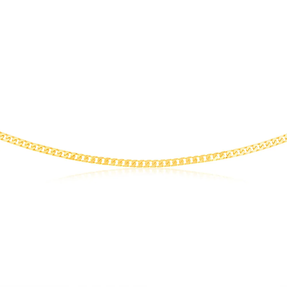 9ct Yellow Solid Gold Compact Square Curb 55cm Chain Shiels
