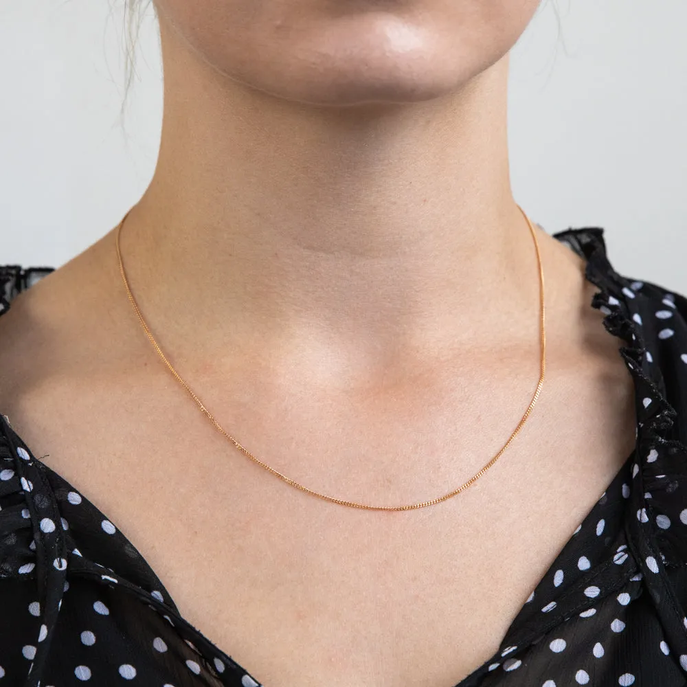 9ct Yellow Solid Gold Curb 45cm Chain Shiels