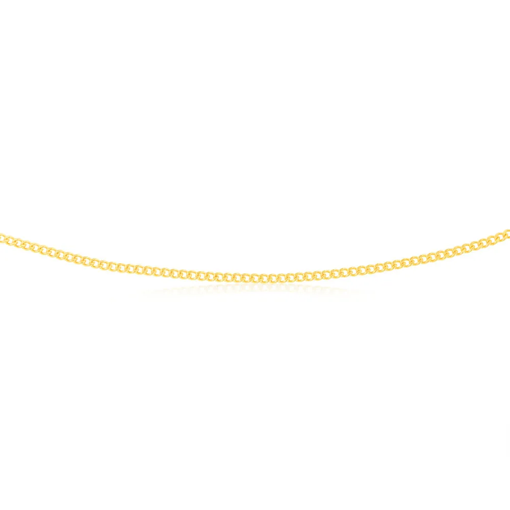 9ct Yellow Solid Gold Curb 45cm Chain Shiels