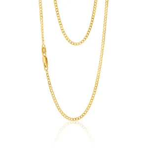 9ct Yellow Solid Gold Curb 50 Gauge 45cm Chain Shiels