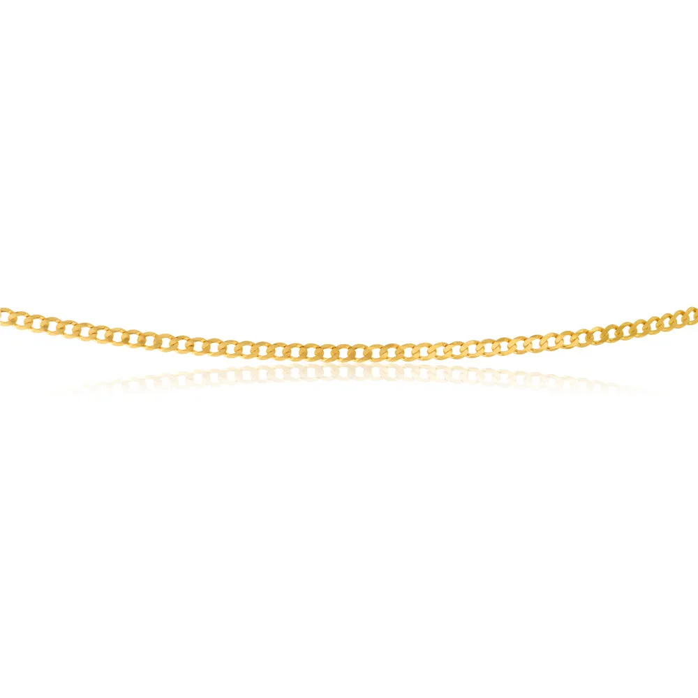 9ct Yellow Solid Gold Curb 50 Gauge 45cm Chain Shiels
