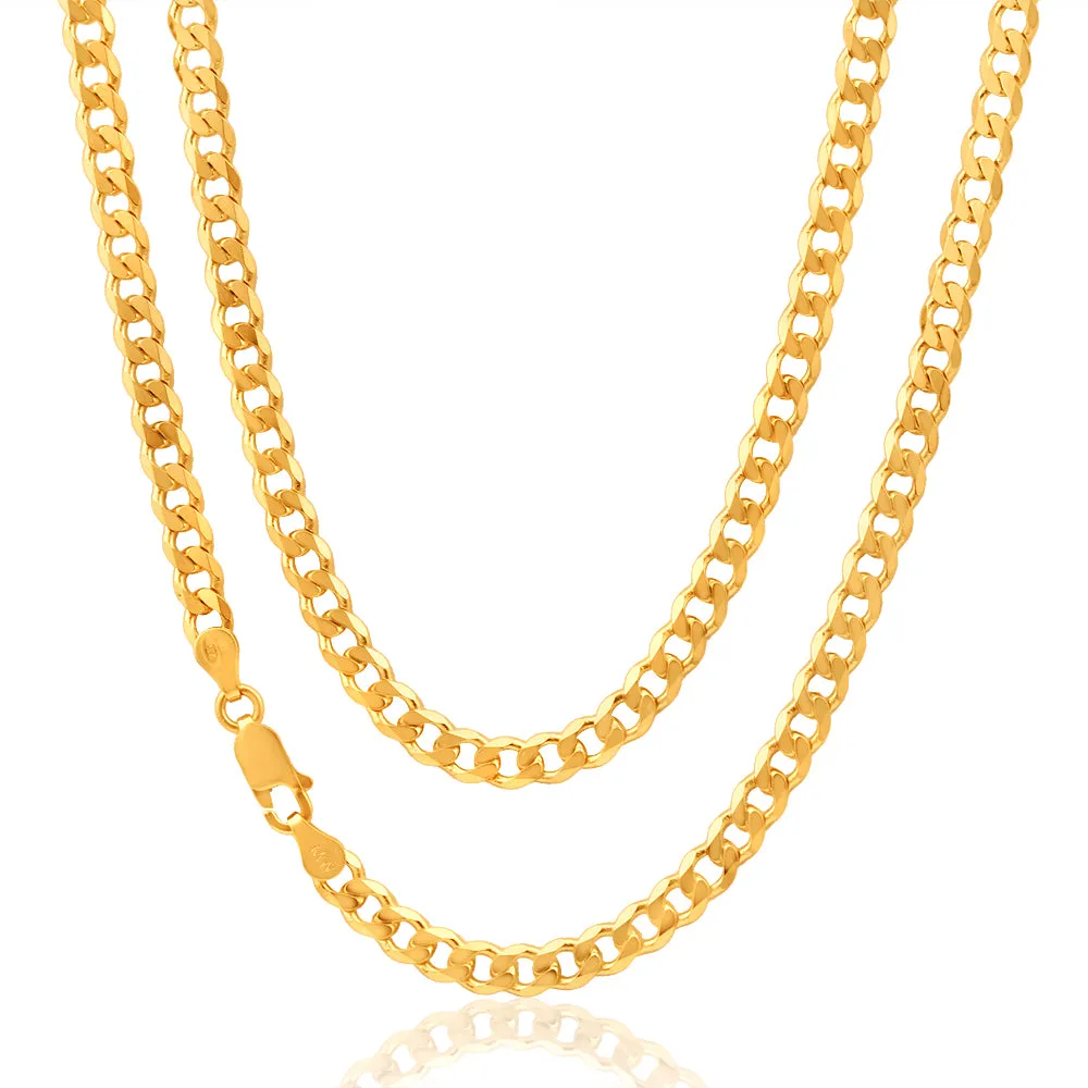 9ct Yellow Solid Gold Curb 50cm Chain 120 Gauge Shiels