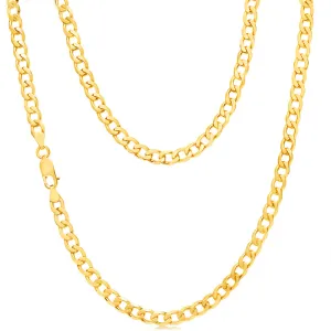 9ct Yellow Solid Gold Curb Chain 50cm in 150 Gauge Shiels