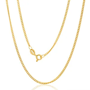 9ct Yellow Solid Gold Curb Dicut 45cm Chain 50Gauge Shiels