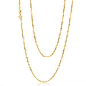 9ct Yellow Solid Gold Curb Dicut 70cm Chain 50Gauge Shiels