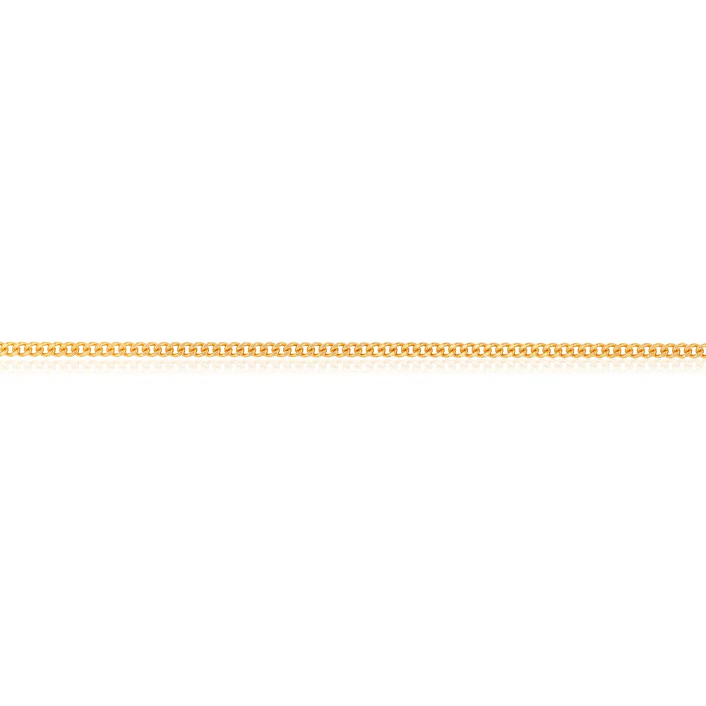 9ct Yellow Solid Gold Curb Dicut 70cm Chain 50Gauge Shiels