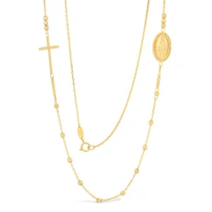 9ct Yellow Solid Gold Diamond Cut Beads Religious Chain Shiels