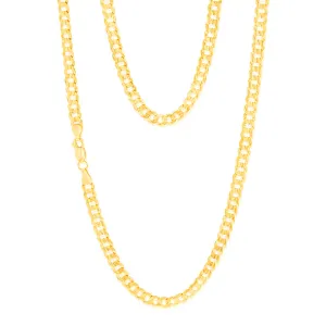 9ct Yellow Solid Gold Extra Flat Concave Curb 55cm Chain Shiels