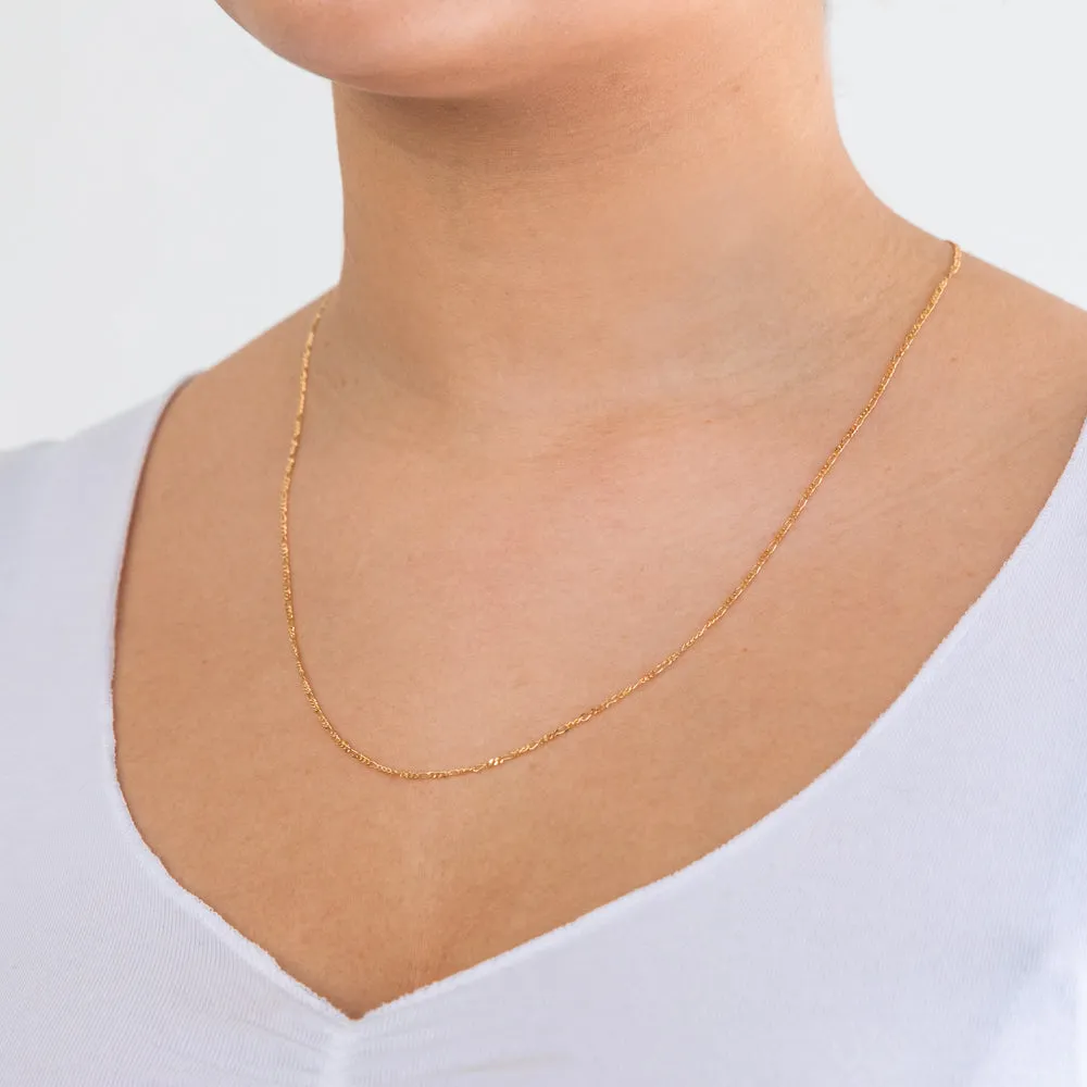 9ct Yellow Solid Gold Fashionable Figaro Chain Shiels