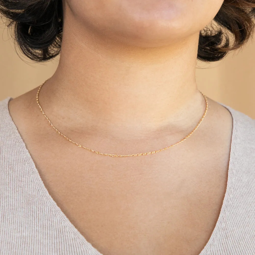 9ct Yellow Solid Gold Figaro 1:1 Chain 45cm in 40Gauge Shiels