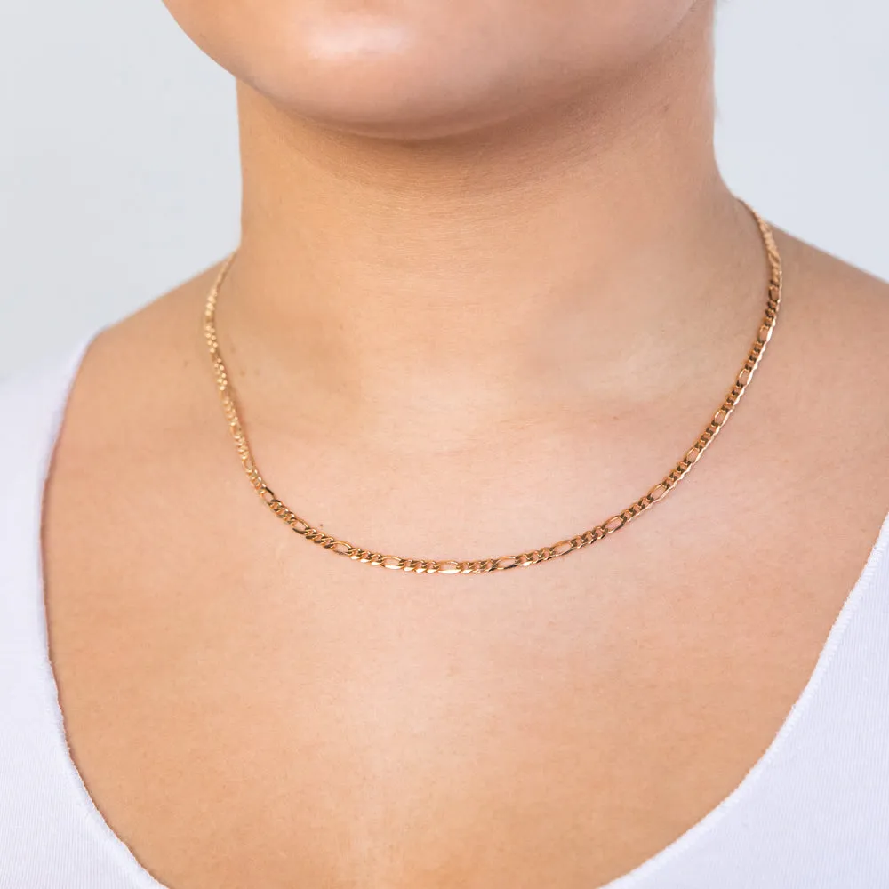 9ct Yellow Solid Gold Figaro 1:3 45cm Chain 80 Gauge Shiels