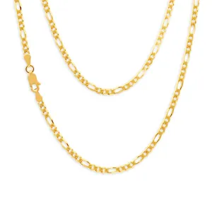 9ct Yellow Solid Gold Figaro 1:3 45cm Chain 80 Gauge Shiels