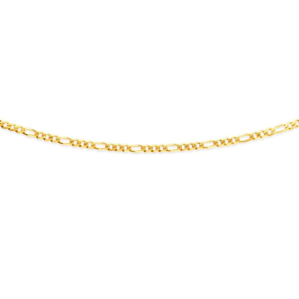 9ct Yellow Solid Gold Figaro 1:3 45cm Chain 80 Gauge Shiels