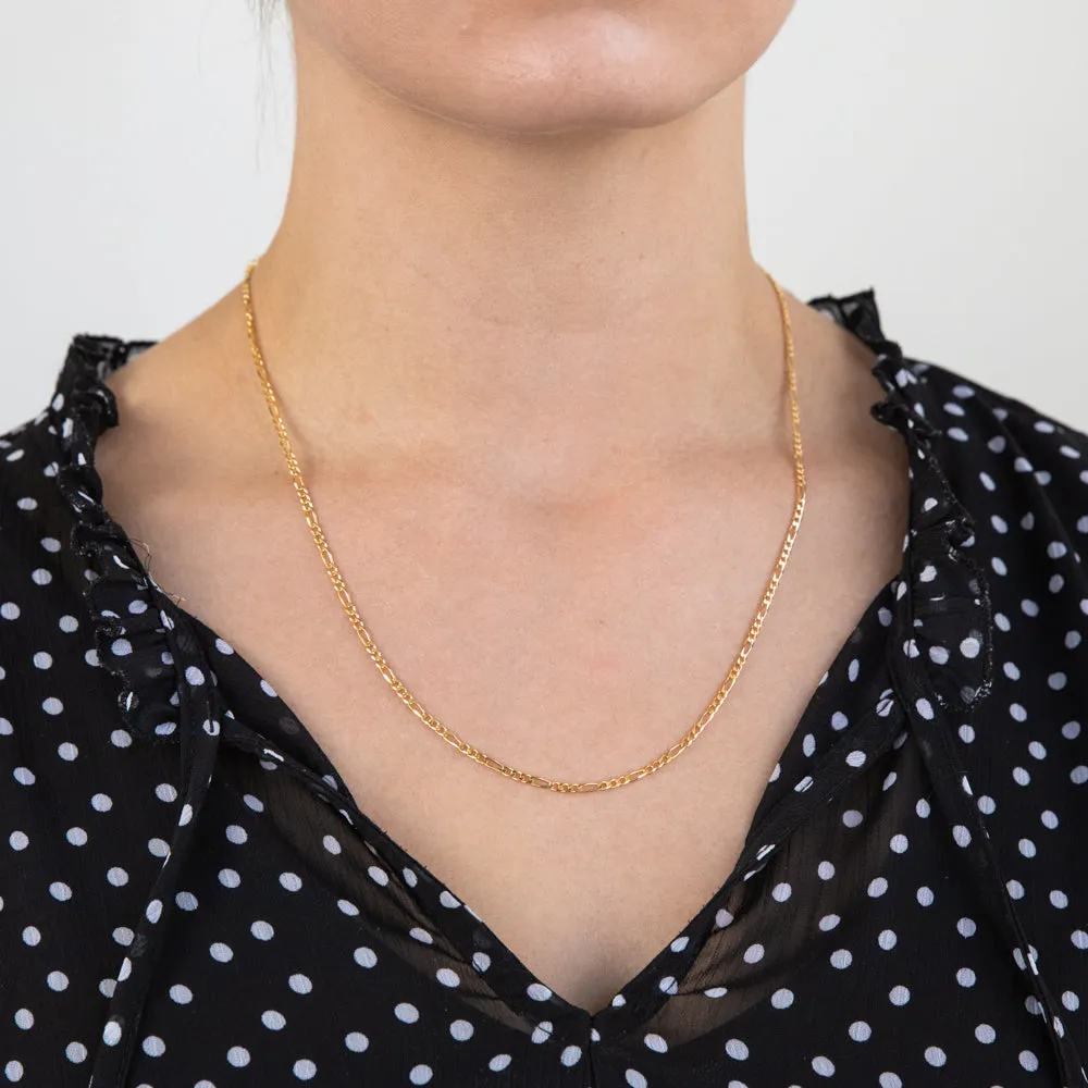 9ct Yellow Solid Gold Figaro 1:3 50cm Chain 60Gauge Shiels