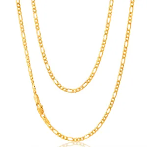 9ct Yellow Solid Gold Figaro 1:3 50cm Chain 60Gauge Shiels
