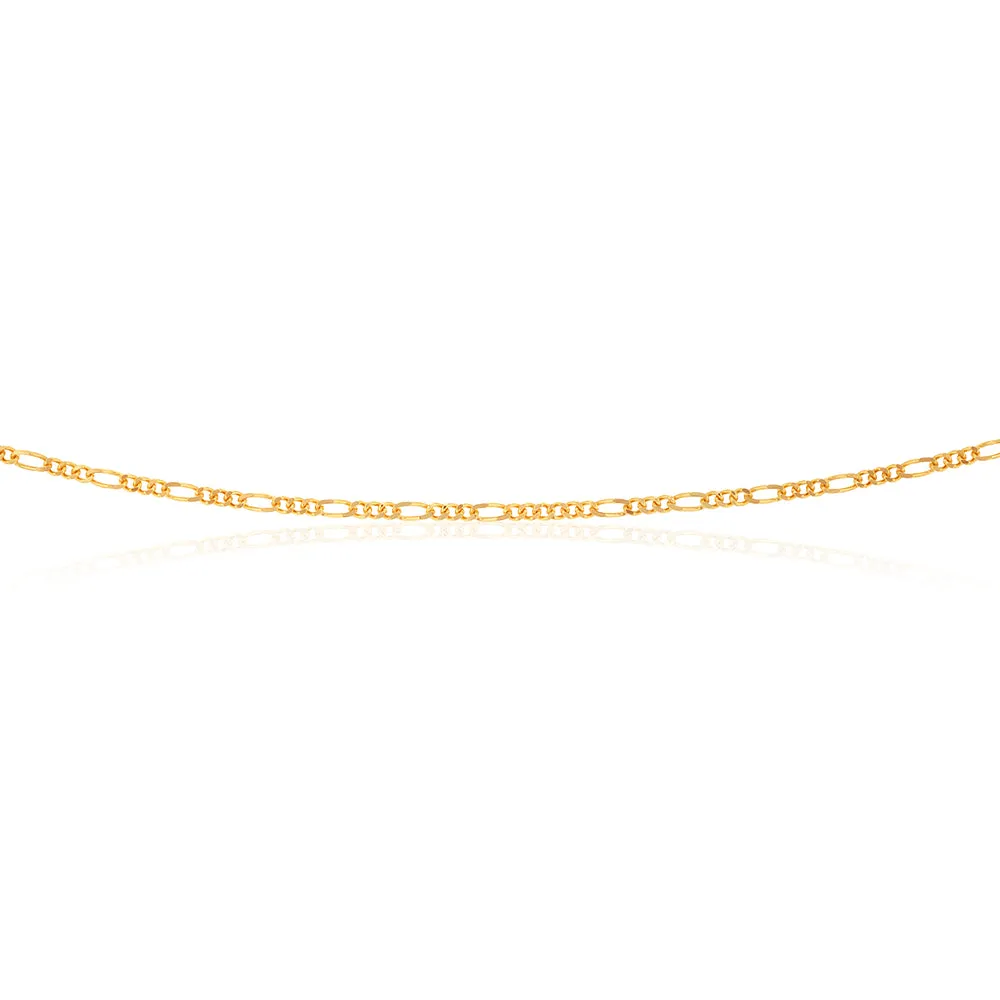 9ct Yellow Solid Gold Figaro 1:3 70cm Chain 40Gauge Shiels