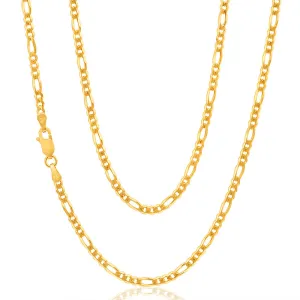 9ct Yellow Solid Gold Figaro 1:3 80 Gauge 50cm chain Shiels
