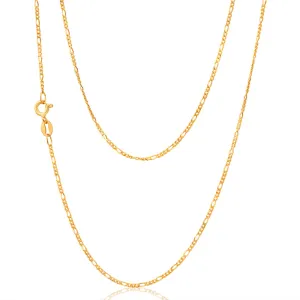 9ct Yellow Solid Gold Figaro 1:3 Dicut 40cm Chain 40Gauge Shiels