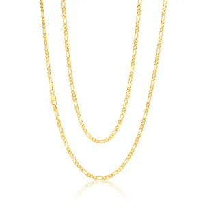 9ct Yellow Solid Gold Figaro Chain 70cm in 80 Gauge Shiels