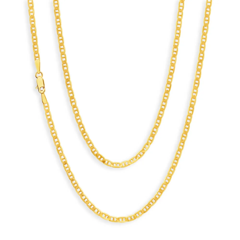 9ct Yellow Solid Gold Gorgeous Anchor 55cm Chain Shiels