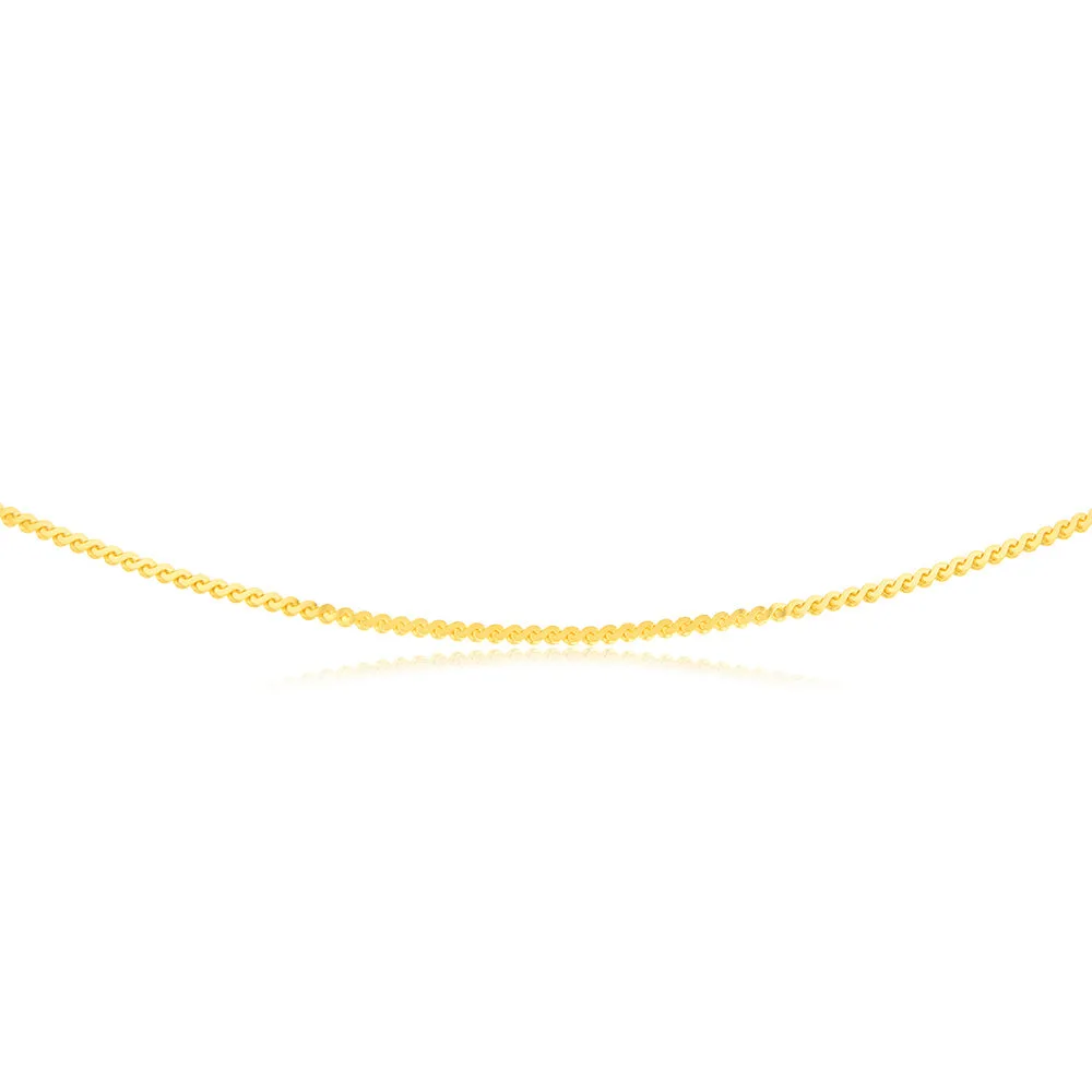 9ct Yellow Solid Gold Serpantine 45cm Chain Shiels
