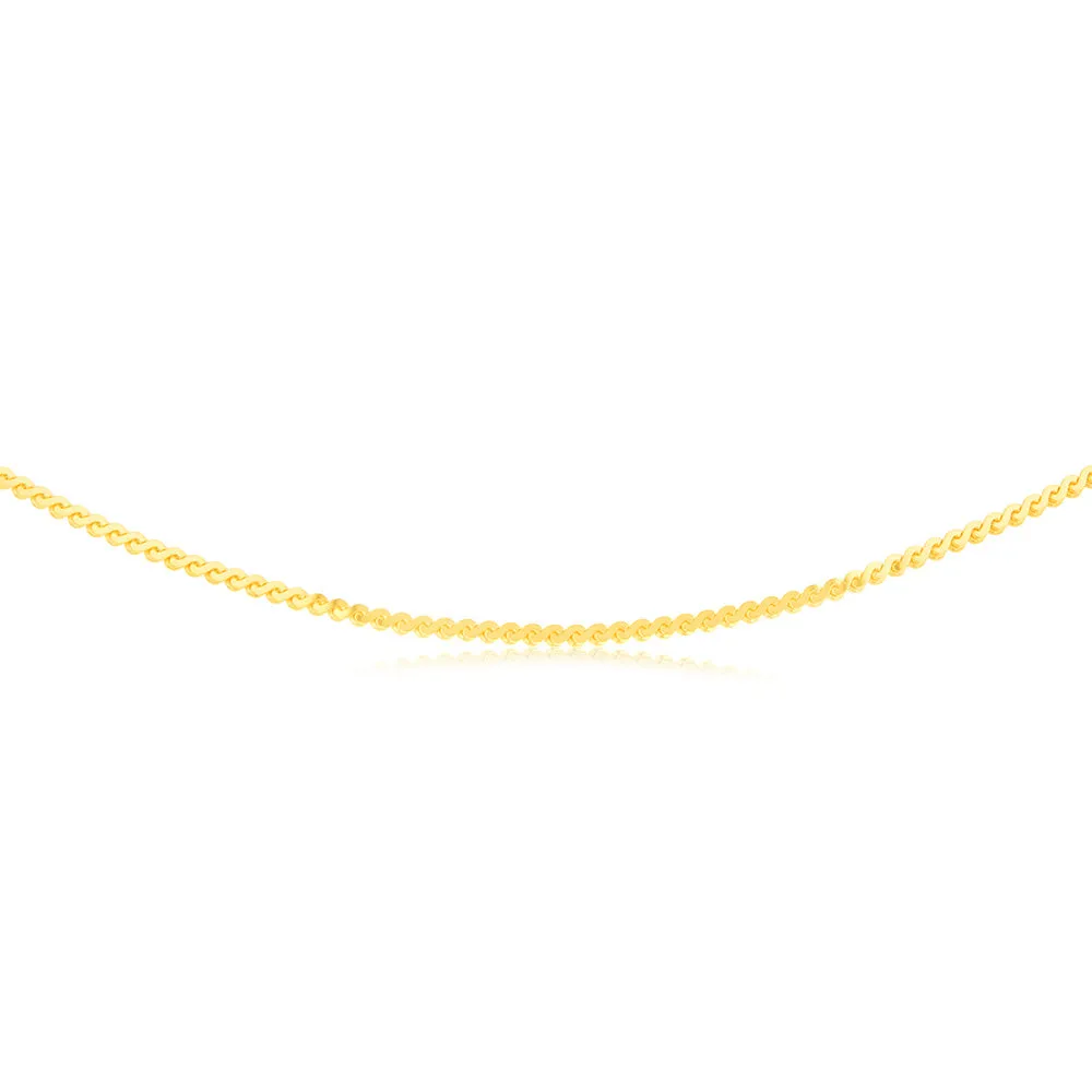 9ct Yellow Solid Gold Serpantine 45cm Chain Shiels