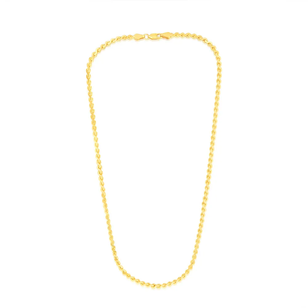 9ct Yellow Solid Gold Serpentine 45cm Chain Shiels