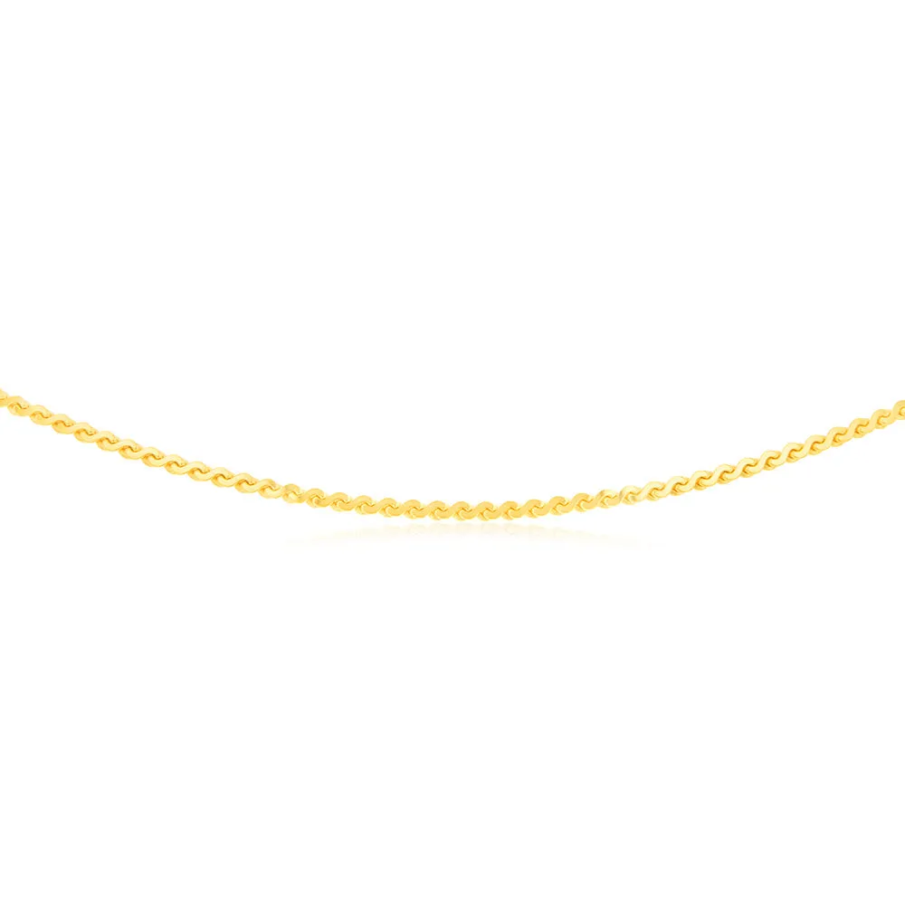 9ct Yellow Solid Gold Serpentine 45cm Chain Shiels