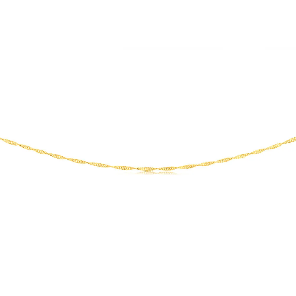 9ct Yellow Solid Gold Singapore 40cm Chain 30 Gauge Shiels