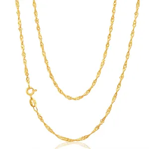 9ct Yellow Solid Gold Singapore 40cm Chain 30 Gauge Shiels