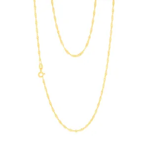 9ct Yellow Solid Gold Singapore 45cm Chain 30 Gauge Shiels
