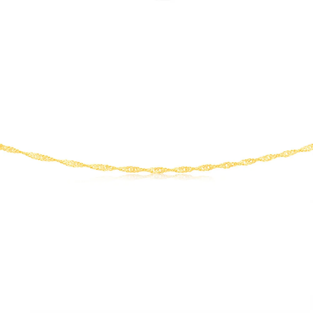9ct Yellow Solid Gold Singapore 50cm Chain 30 Gauge Shiels