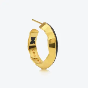 A. Iceberg 18K Gold Plated SM Hoops w. Jet Black Enamel