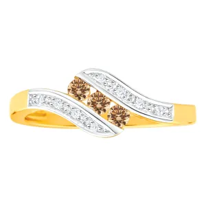 Australian Diamond 9ct Yellow Gold Diamond Trilogy Ring Shiels